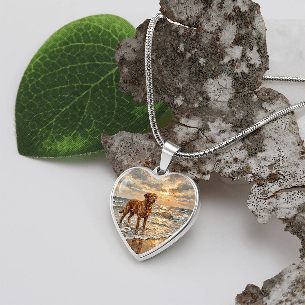 Beach Day - Chesapeake Bay Retriever Heart Necklace