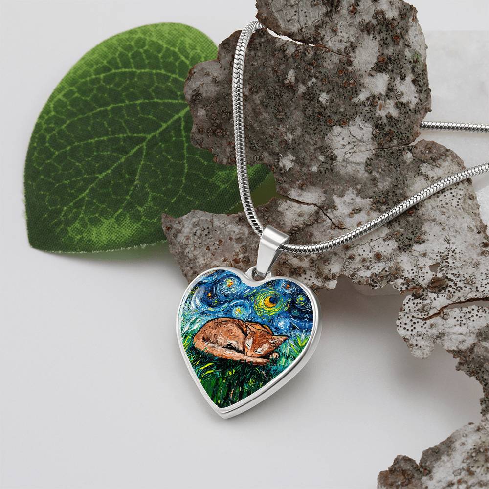 Abysinnian Starry Night Heart Necklace