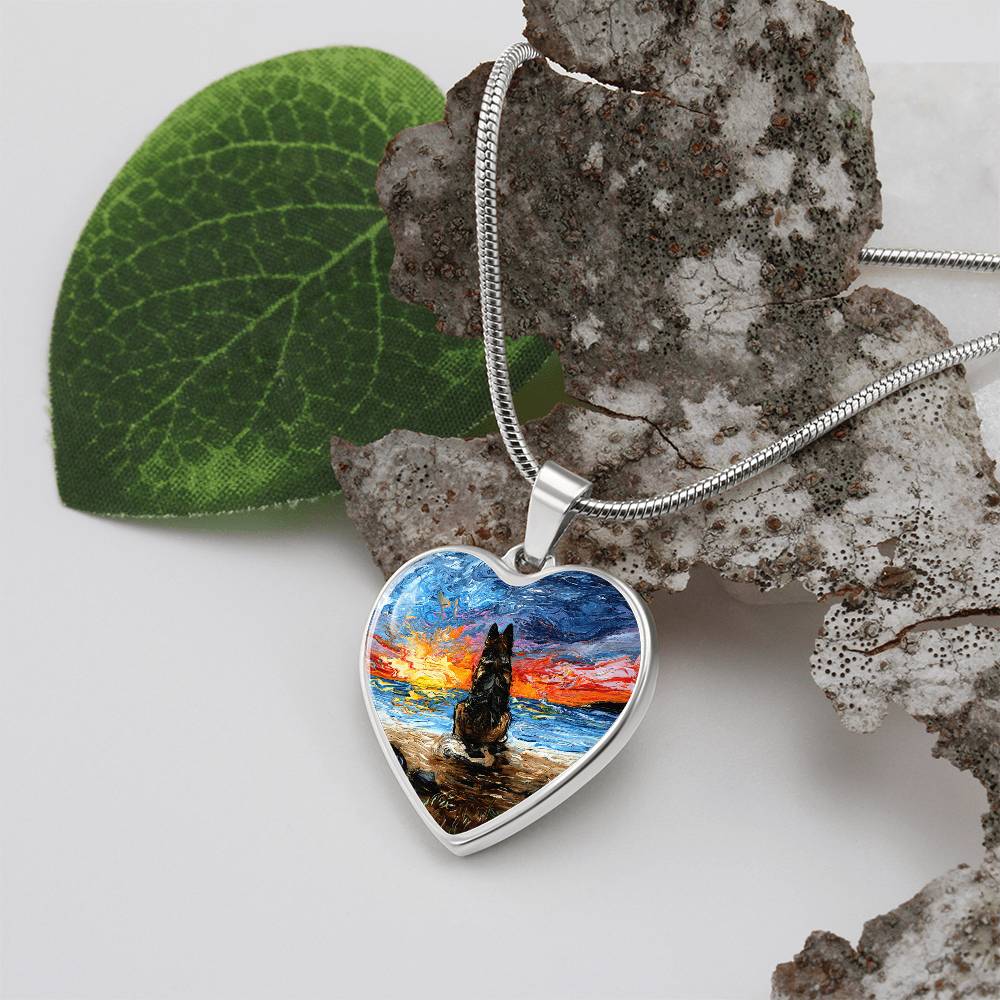 Beach Days - German Shepherd Heart Necklace