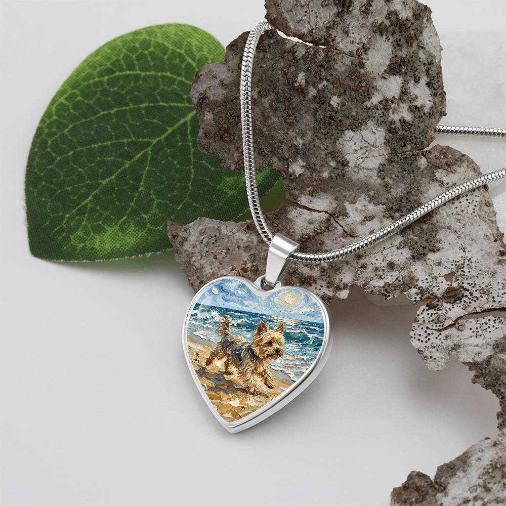 Beach Days - Yorkie Heart Necklace