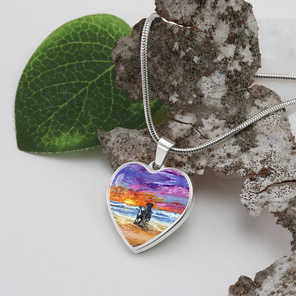 Beach Days - Schnauzer Heart Necklace