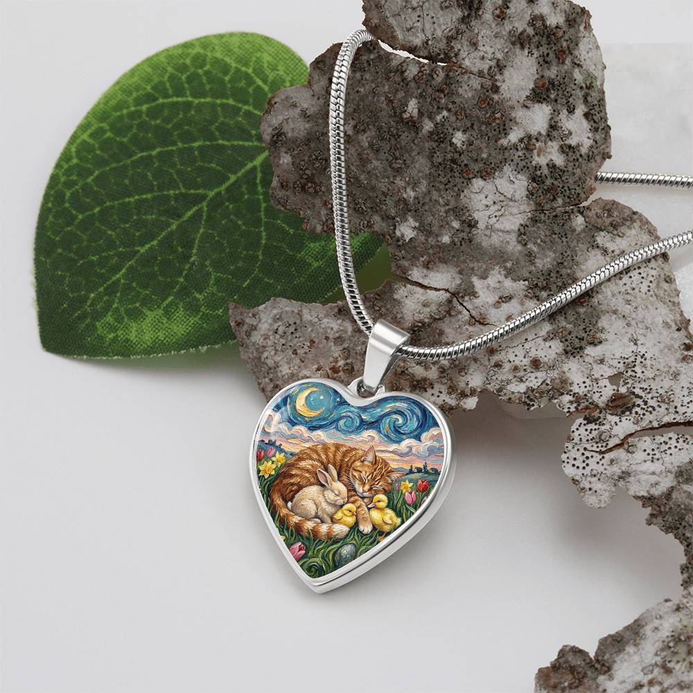 Easter Night Heart Necklace
