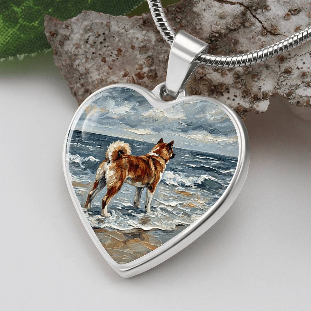 Beach Day - Akita Heart Necklace