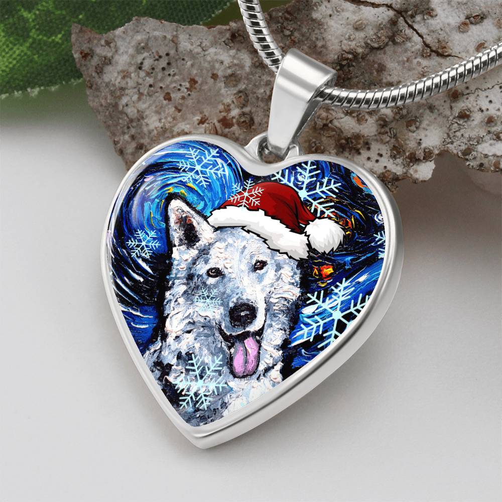 Swiss Shepherd Christmas Heart Necklace