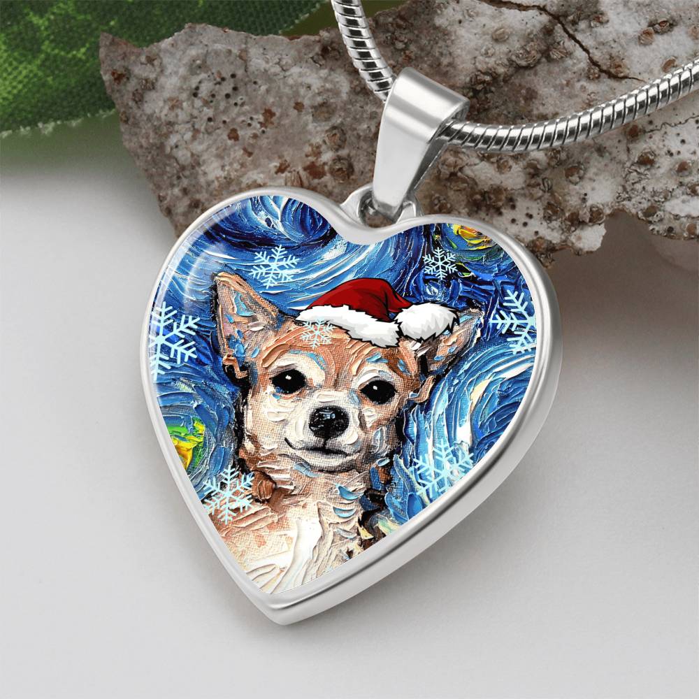 Chihuahua Christmas Necklace