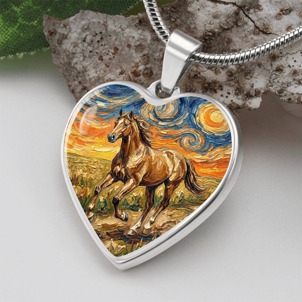 Free Spirited Horse Heart Necklace