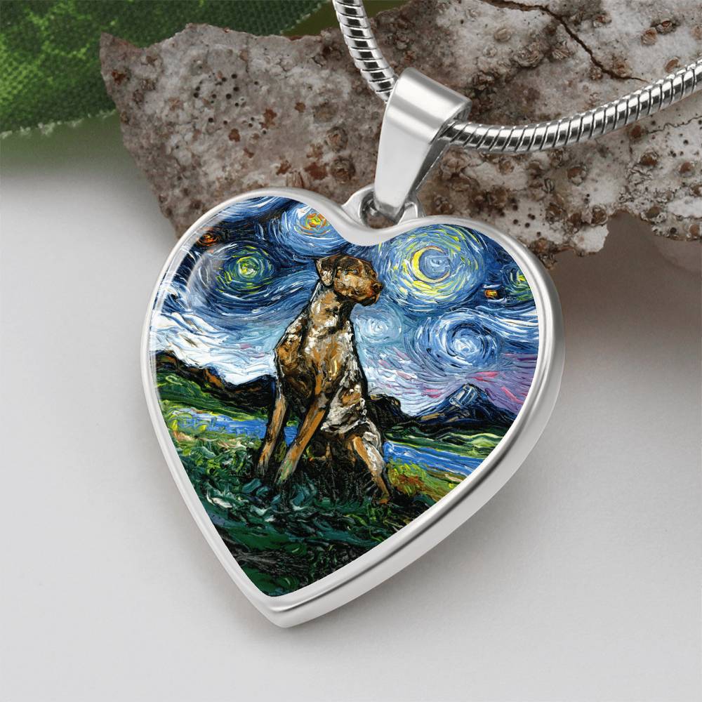 Catahoula Starry Night Heart Necklace