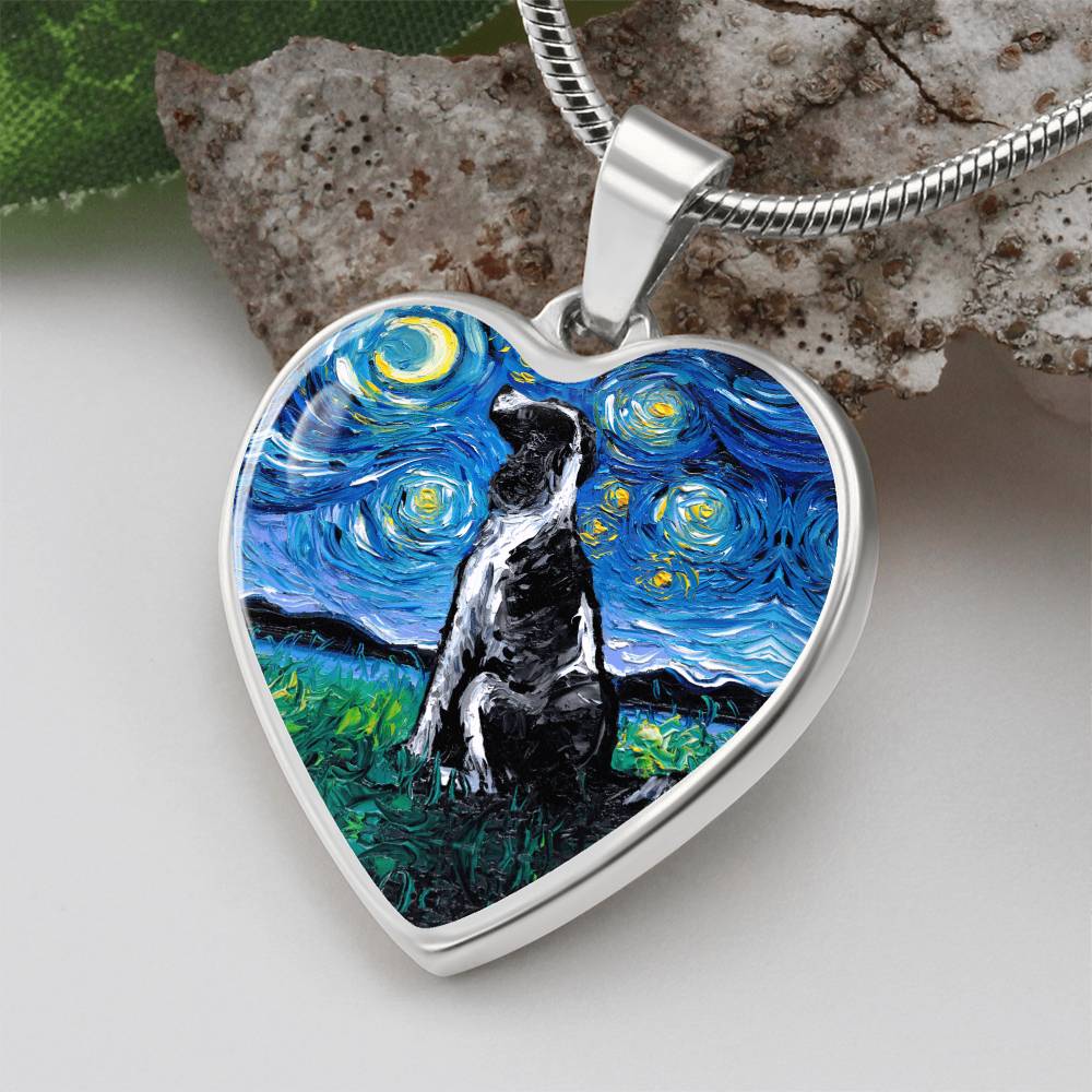 blackandwhiteenglishspringerspanielheartpendant
