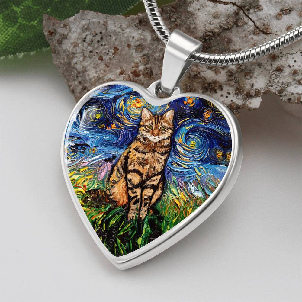 Brown TabbyStarry Night Heart Necklace
