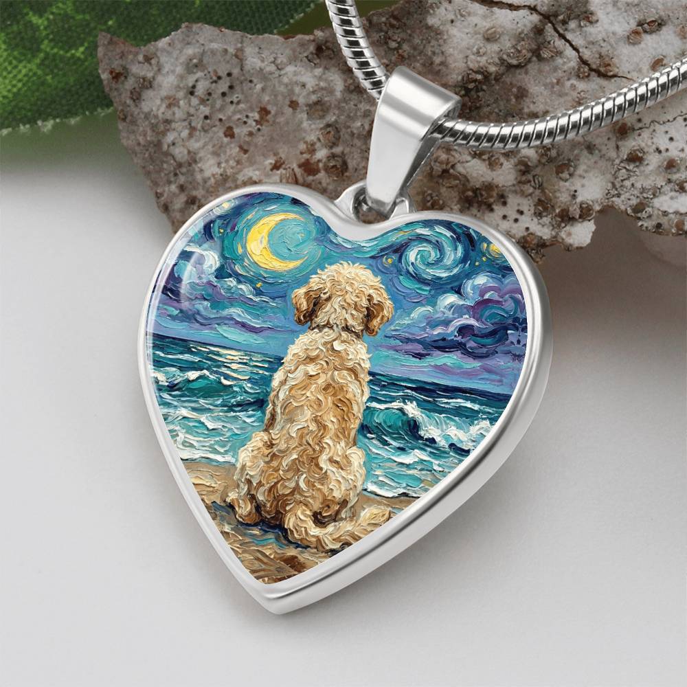 Beach Nights - Goldendoodle Heart Necklace