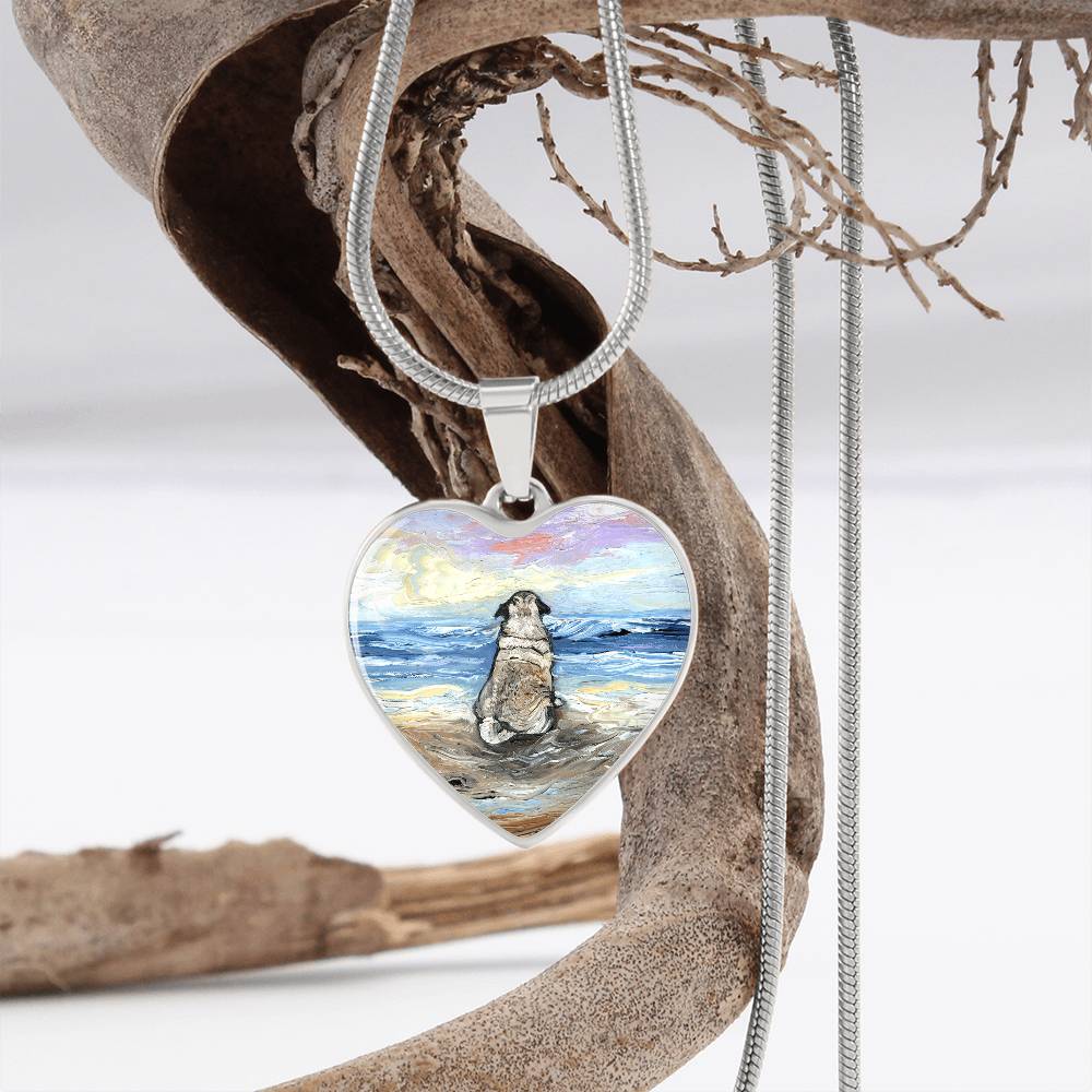 Beach Days - Pug Heart Necklace