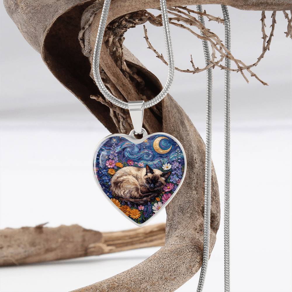 Amongst The Flowers - Siamese Cat Heart