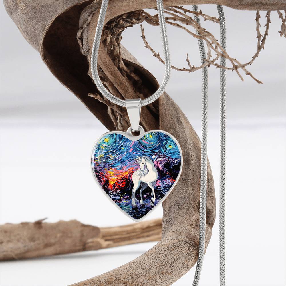 Regret Starry Night Heart Necklace