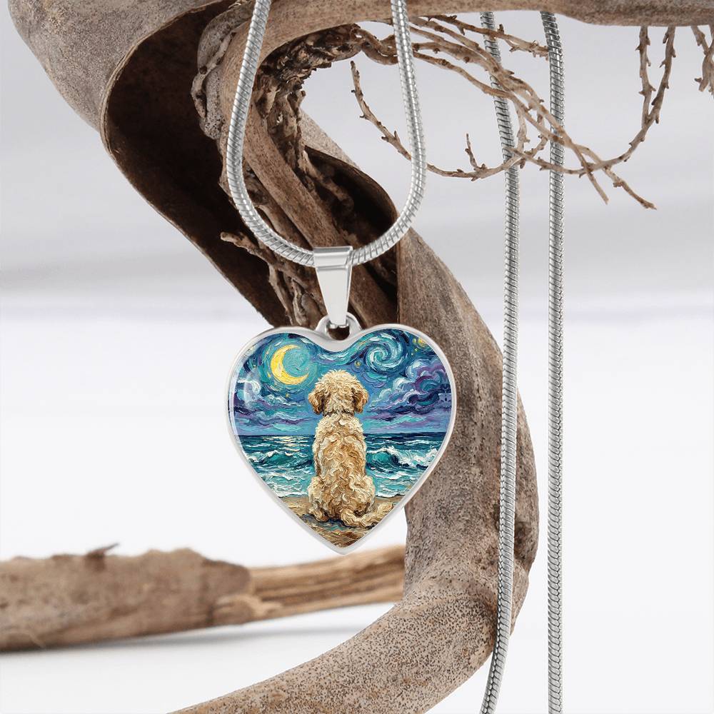 Beach Nights - Goldendoodle Heart Necklace
