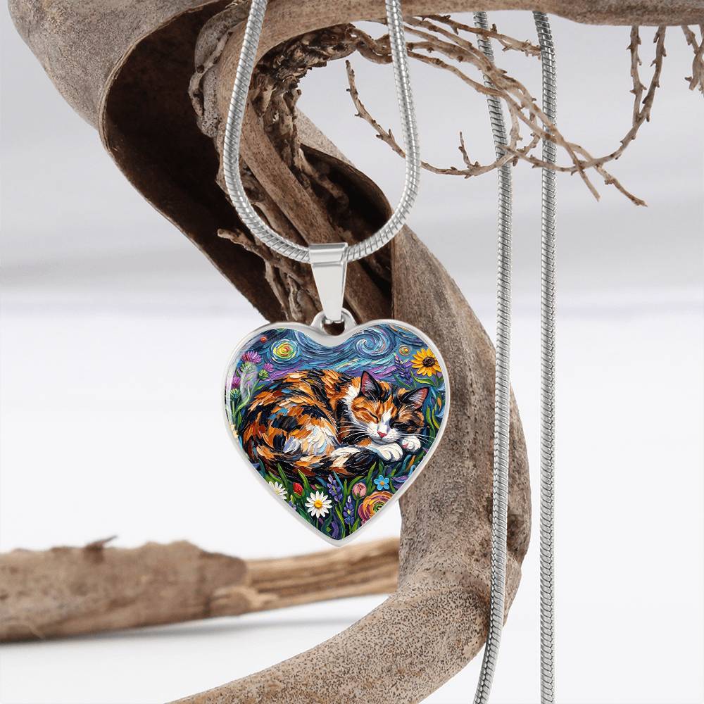 Amongst The Flowers - Calico Cat Heart