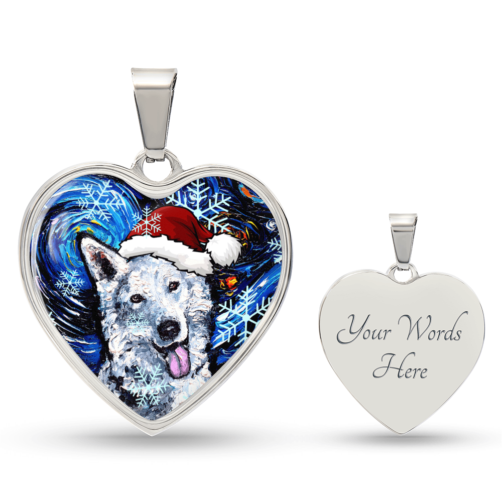 Swiss Shepherd Christmas Heart Necklace