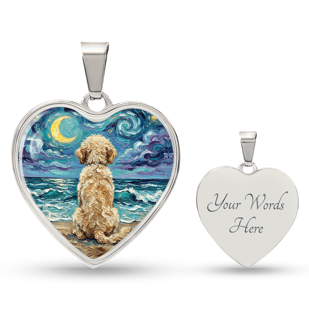 Beach Nights - Goldendoodle Heart Necklace