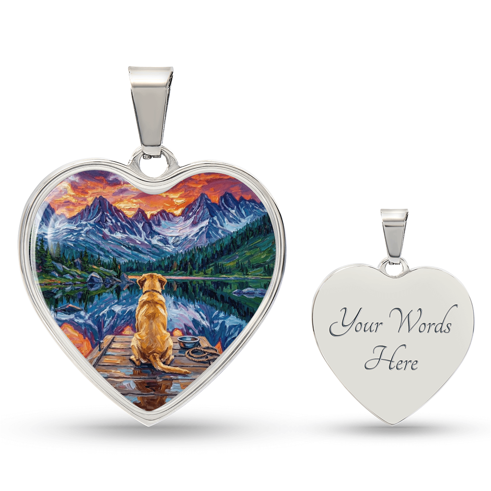 On The Dock - Yellow Labrador Heart Necklace