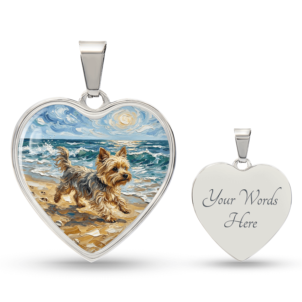 Beach Days - Yorkie Heart Necklace