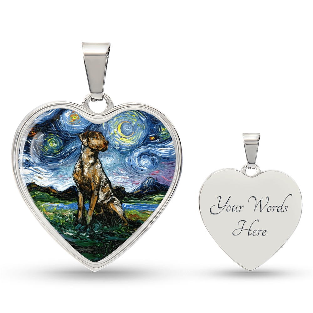 Catahoula Starry Night Heart Necklace