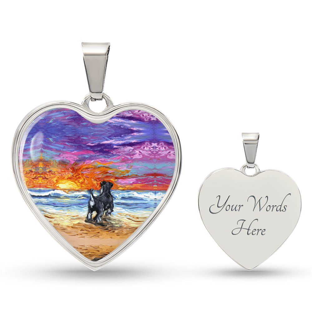 Beach Days - Schnauzer Heart Necklace