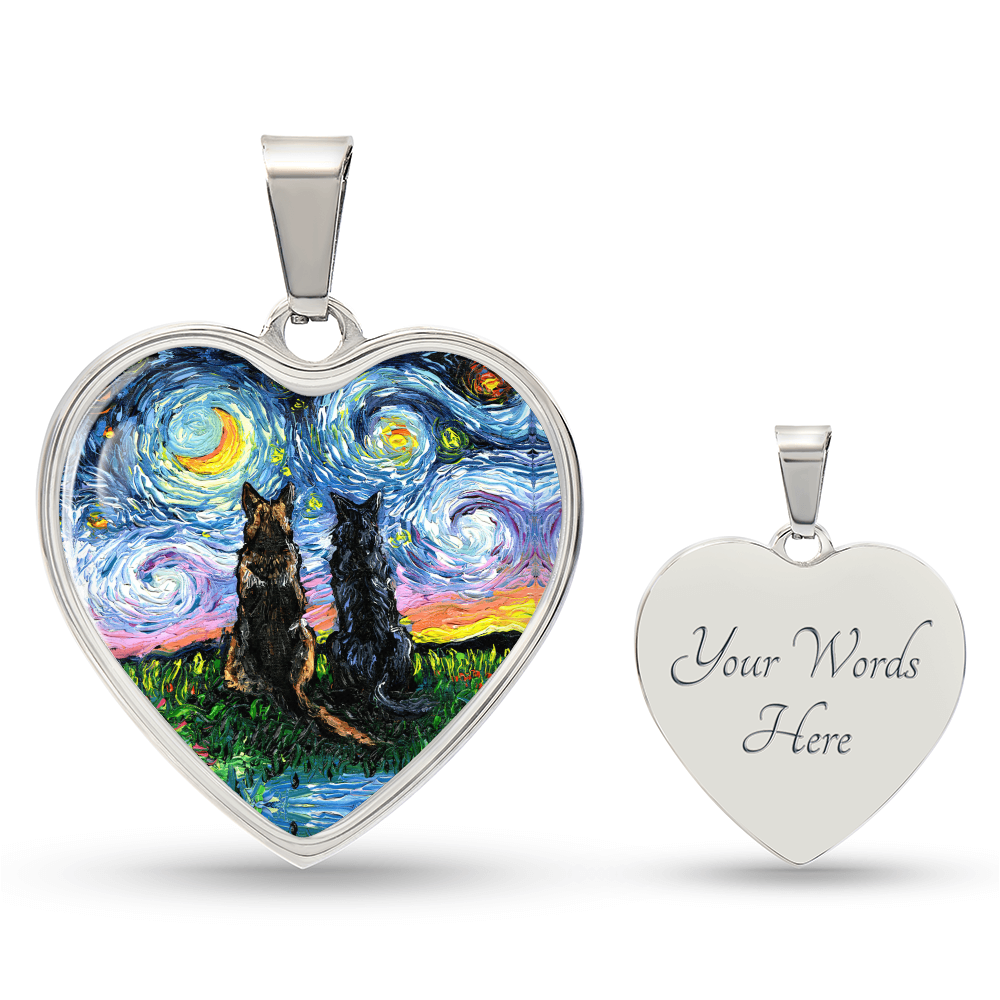 Soulmates Starry Night Heart Necklace
