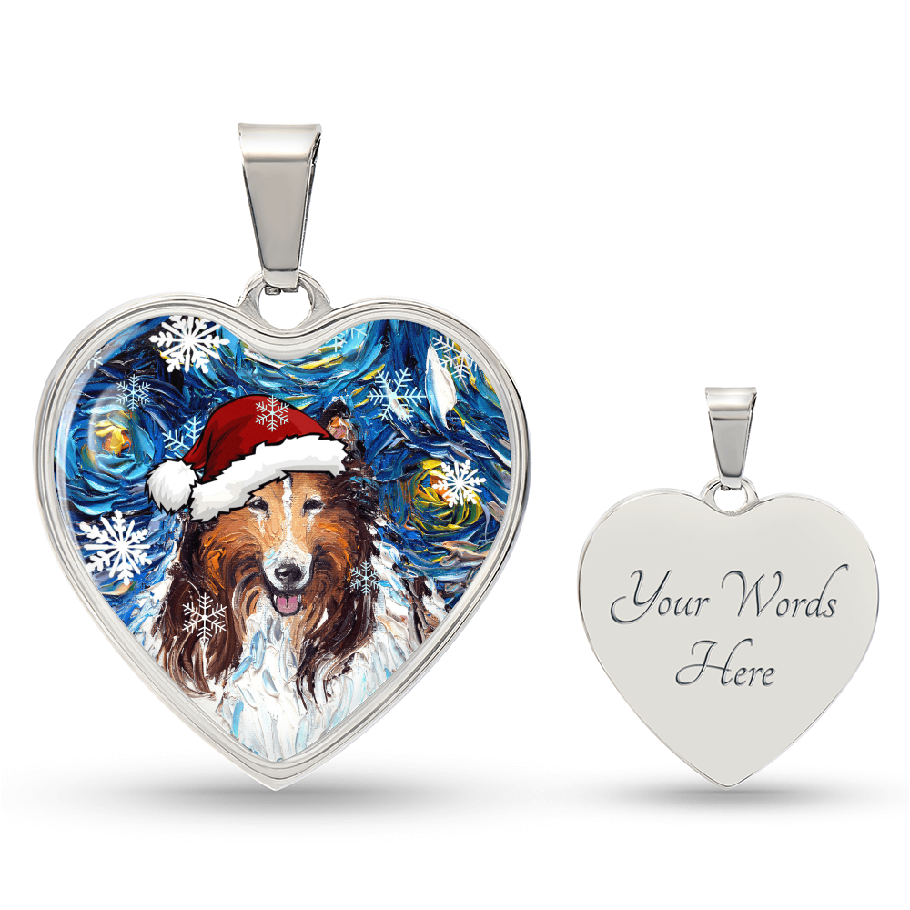 Collie Christmas Necklace