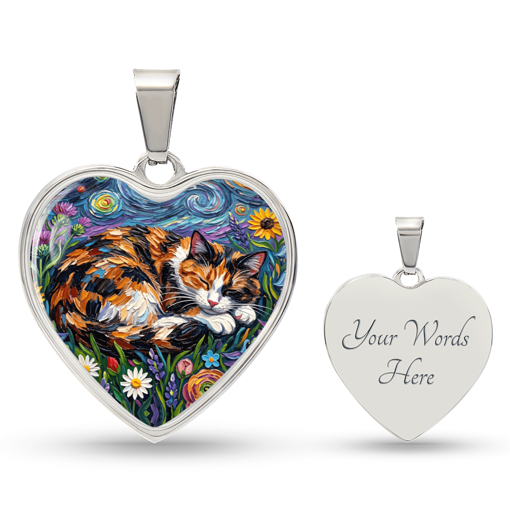 Amongst The Flowers - Calico Cat Heart