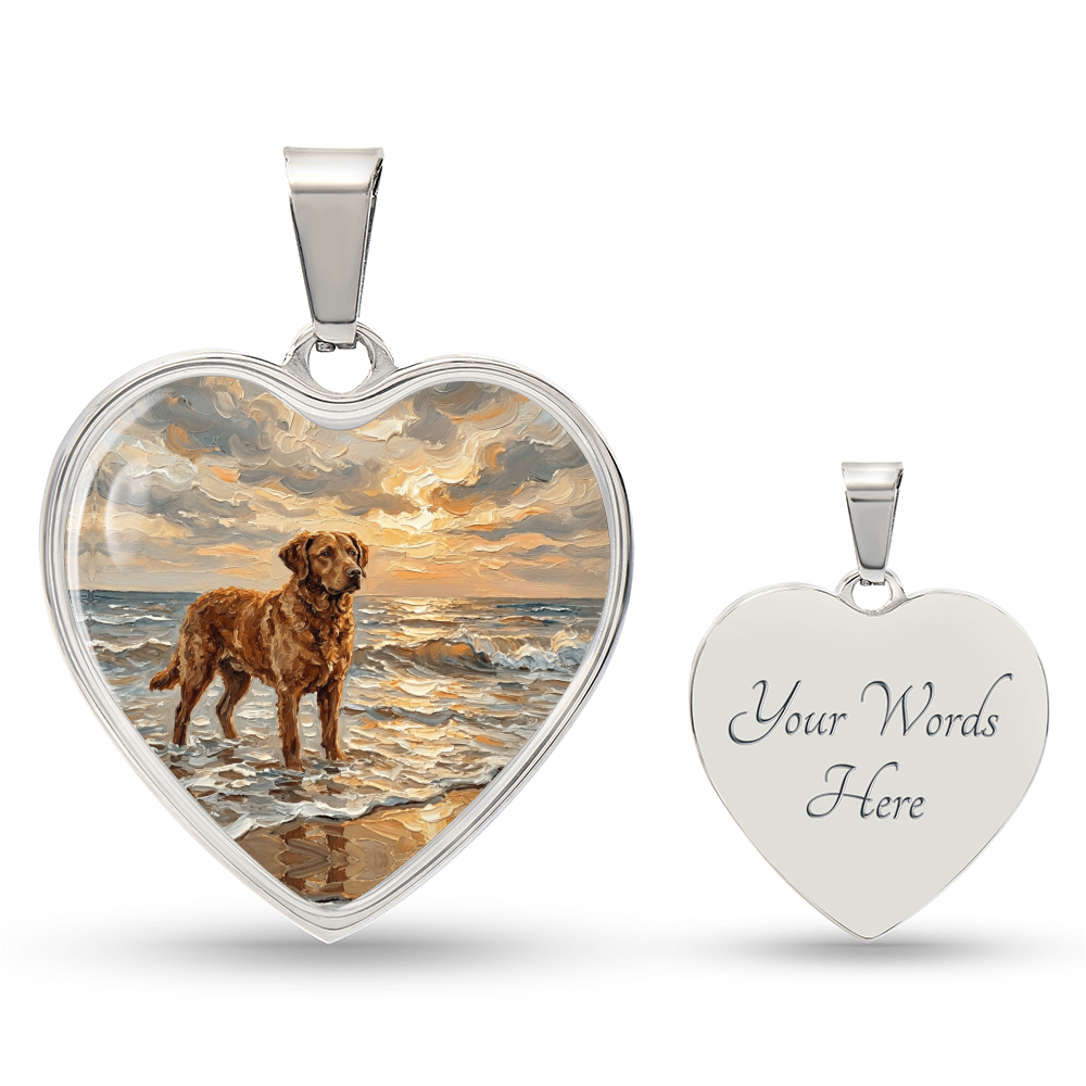 Beach Day - Chesapeake Bay Retriever Heart Necklace