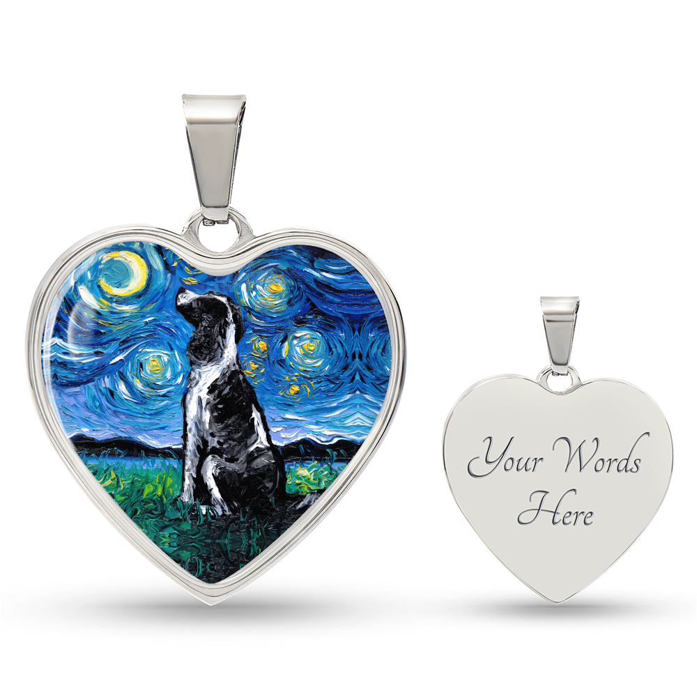 blackandwhiteenglishspringerspanielheartpendant