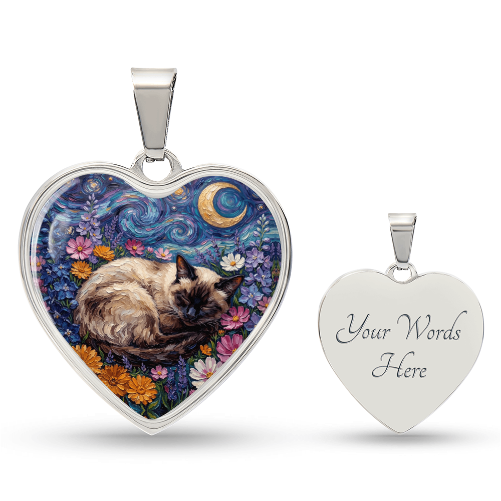 Amongst The Flowers - Siamese Cat Heart