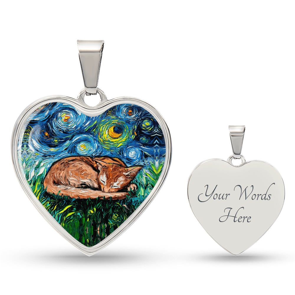 Abysinnian Starry Night Heart Necklace