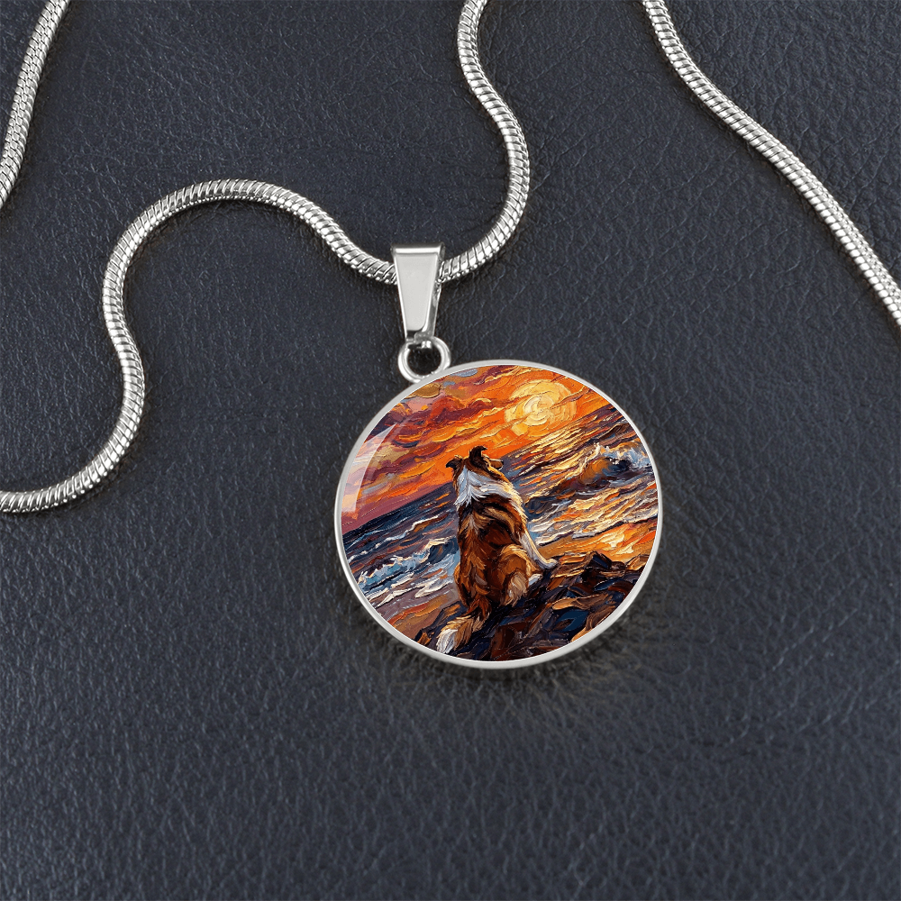 Beach Night - Collie Round Necklace