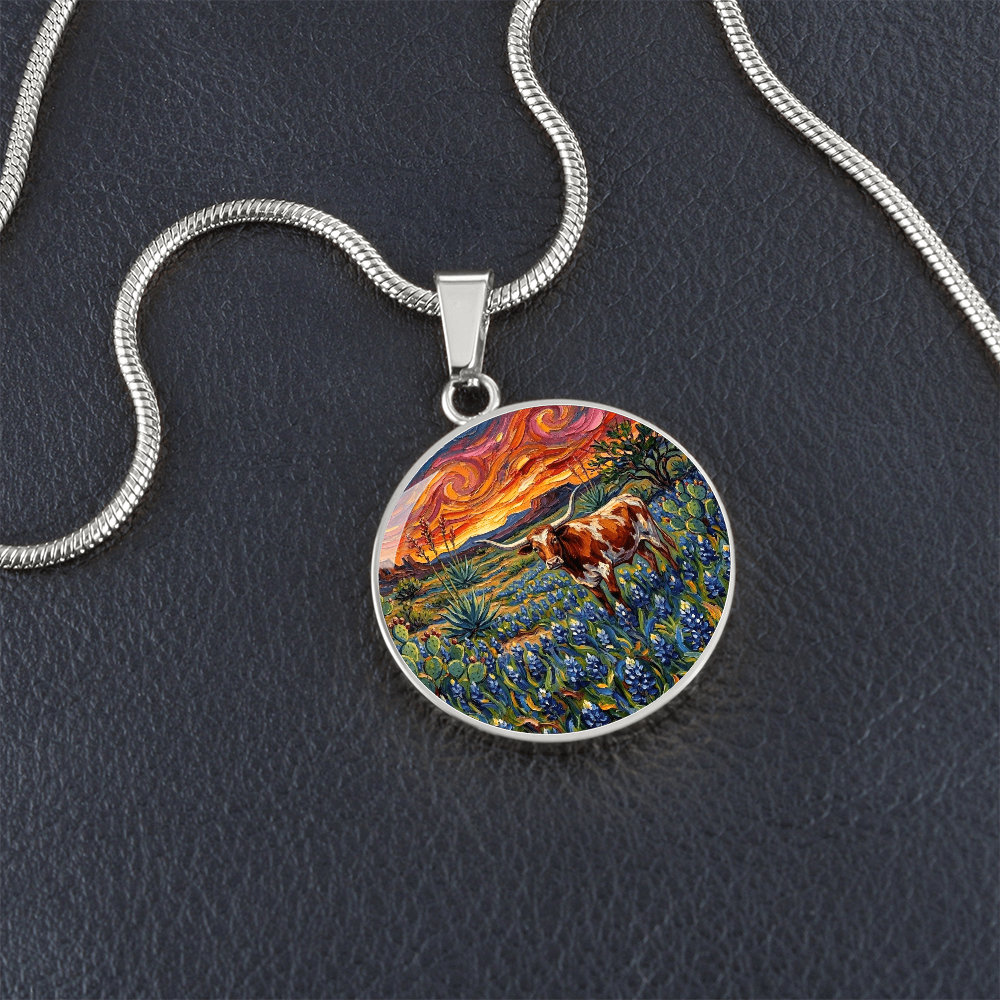 Texas Night Round Necklace