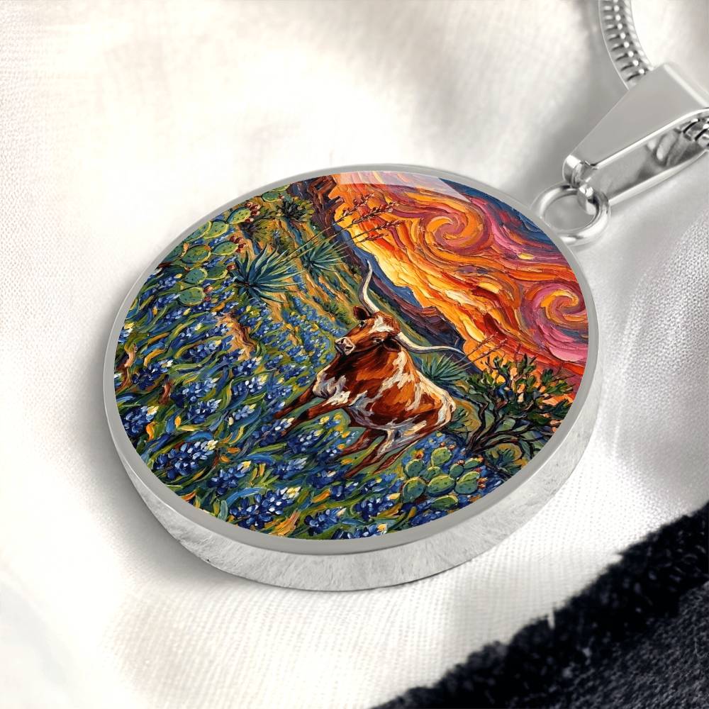 Texas Night Round Necklace