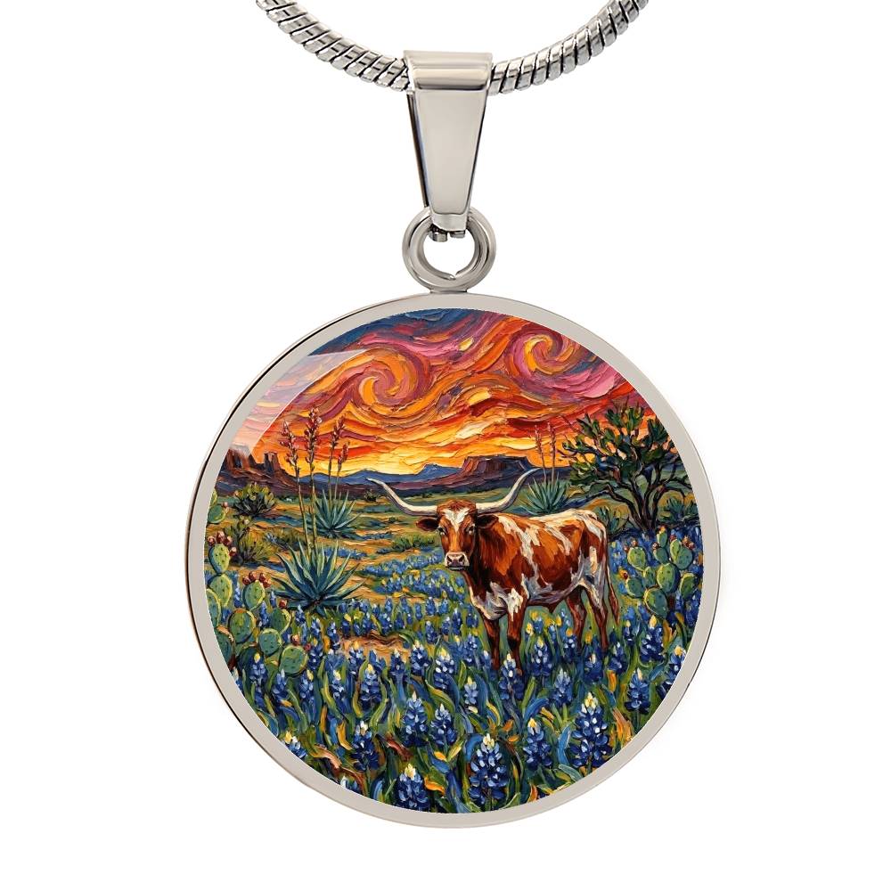 Texas Night Round Necklace