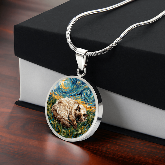 Sleepy Birman Round Necklace