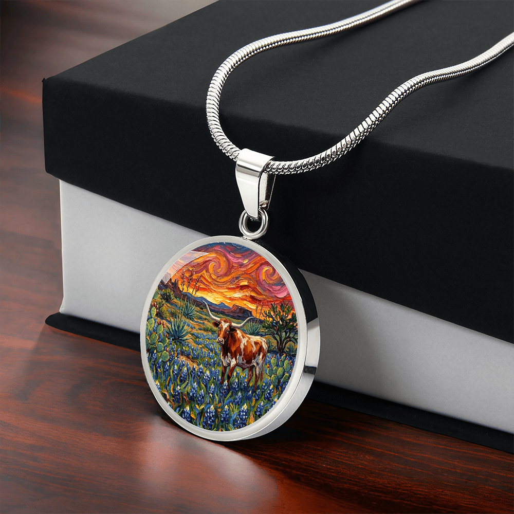 Texas Night Round Necklace