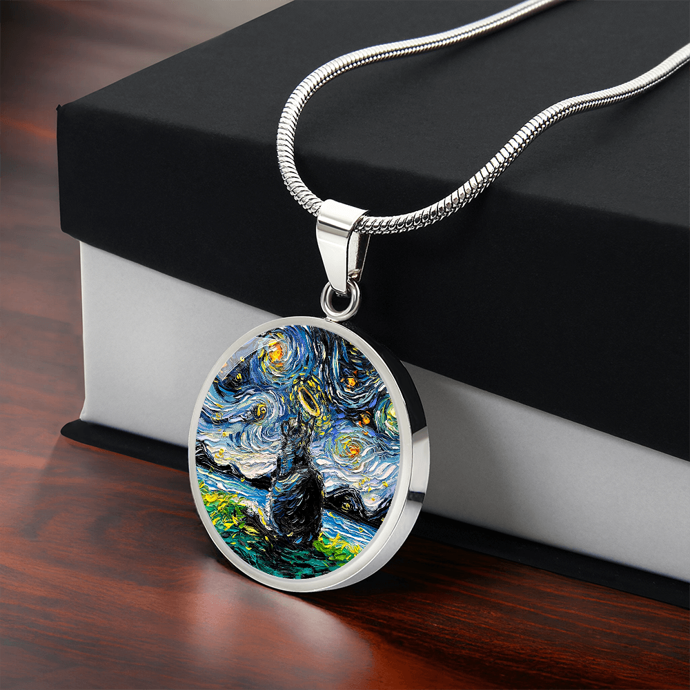 Angel 1 Starry Night Round Necklace
