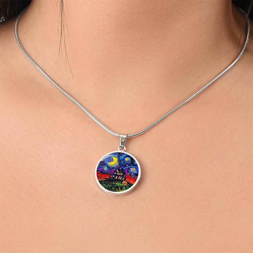 Starry Haunting Starry Night Round Necklace