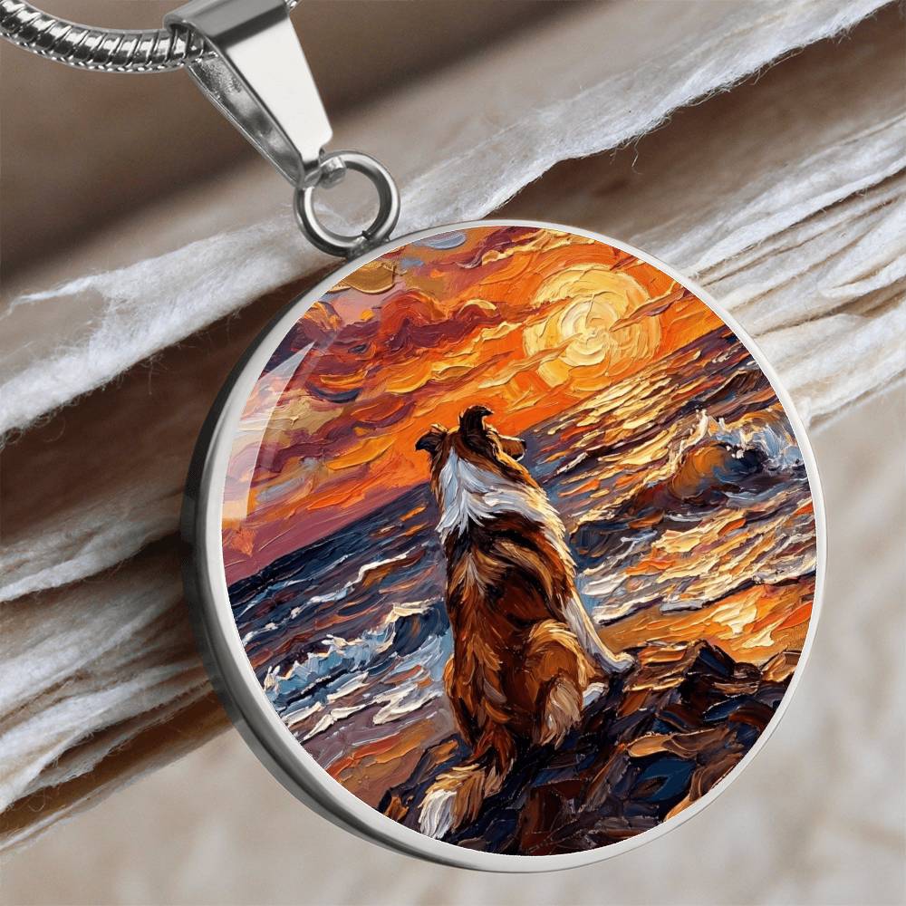 Beach Night - Collie Round Necklace