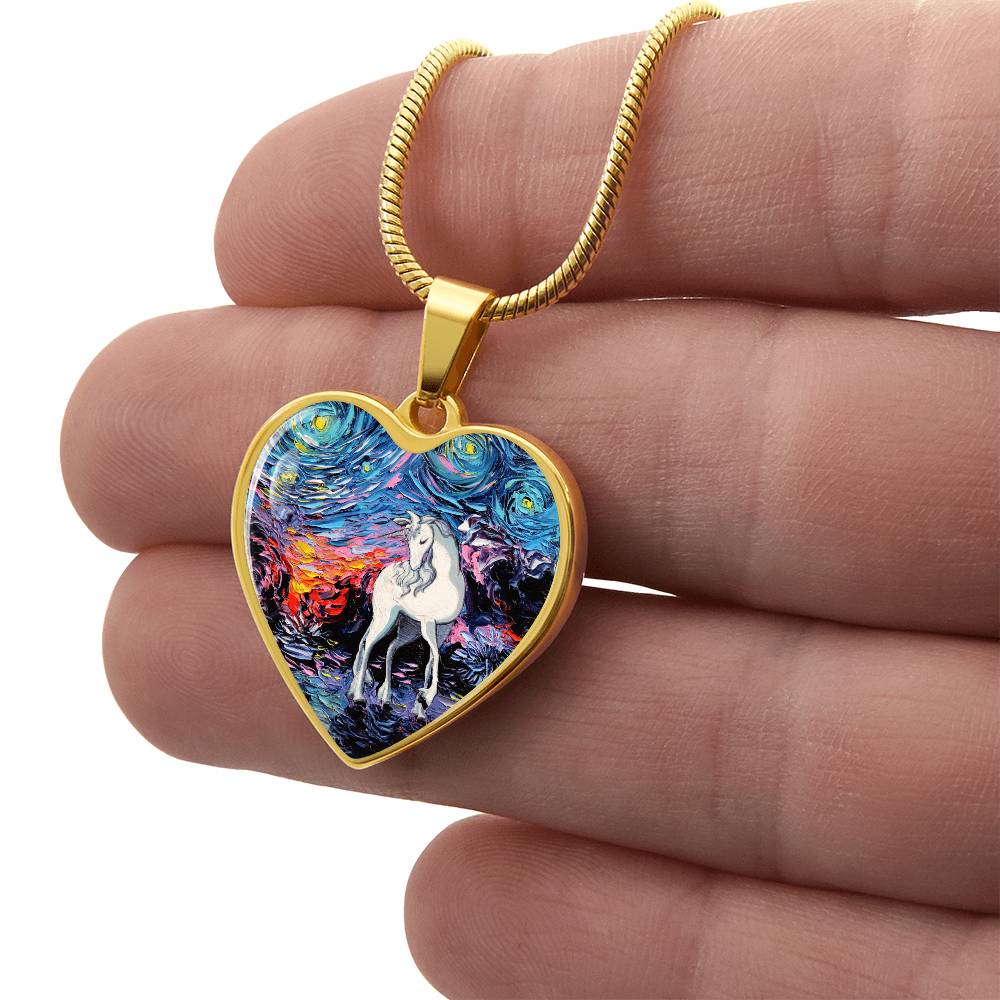 Regret Starry Night Heart Necklace