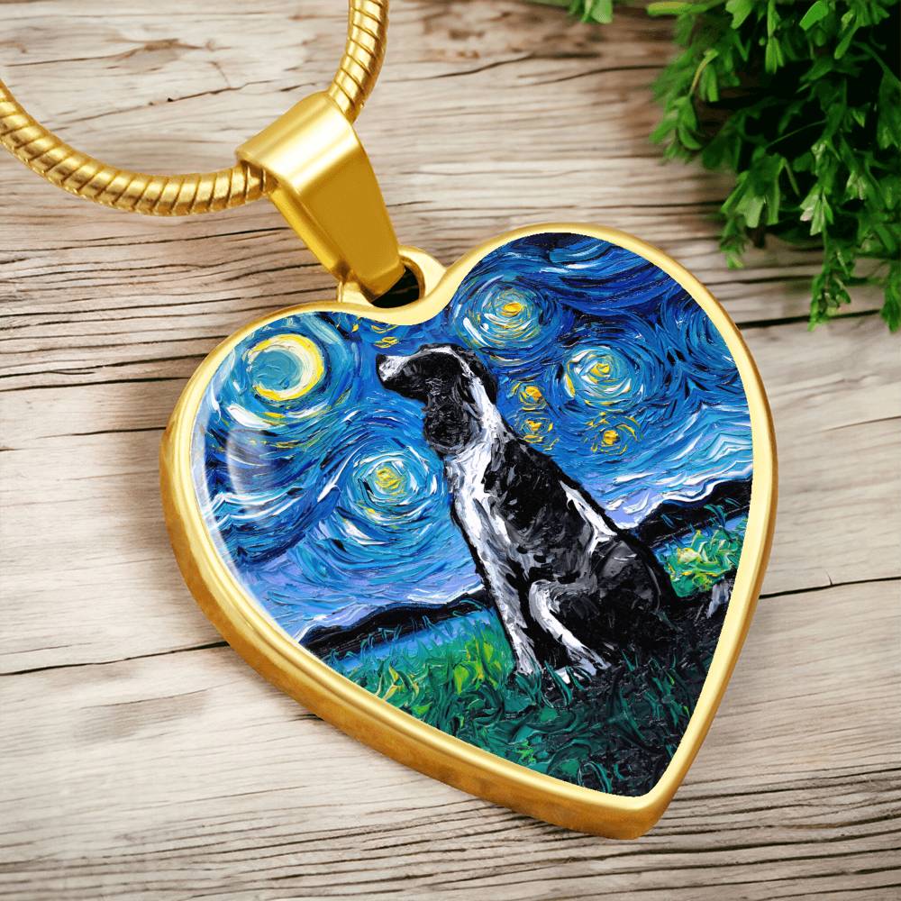 blackandwhiteenglishspringerspanielheartpendant