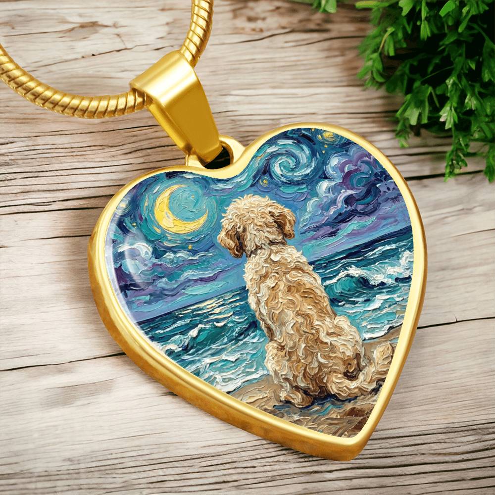 Beach Nights - Goldendoodle Heart Necklace