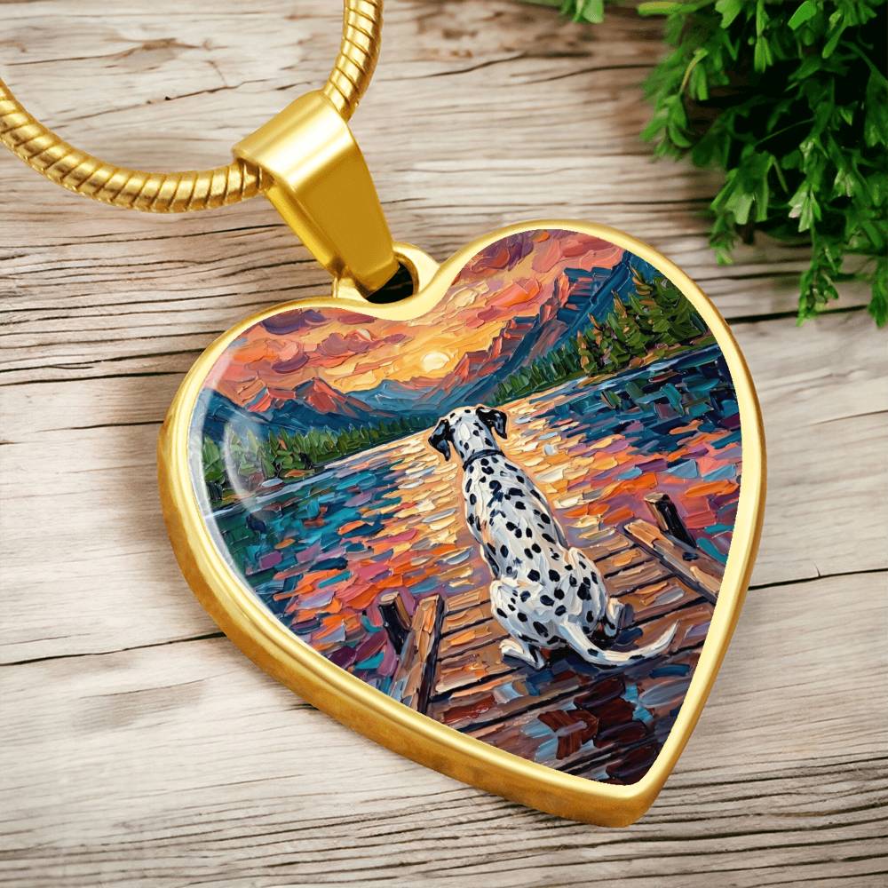 On The Dock - Dalmatian Heart Necklace