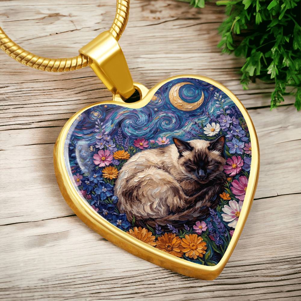 Amongst The Flowers - Siamese Cat Heart