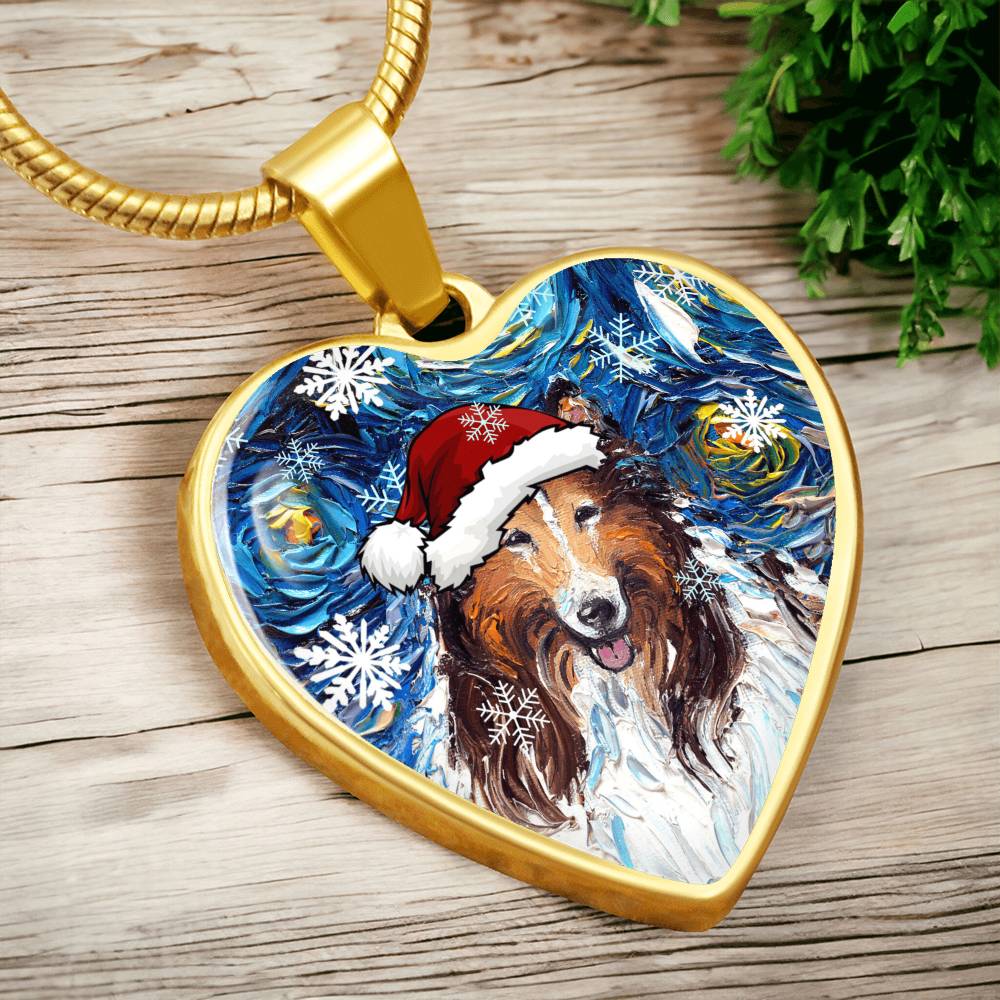 Collie Christmas Necklace