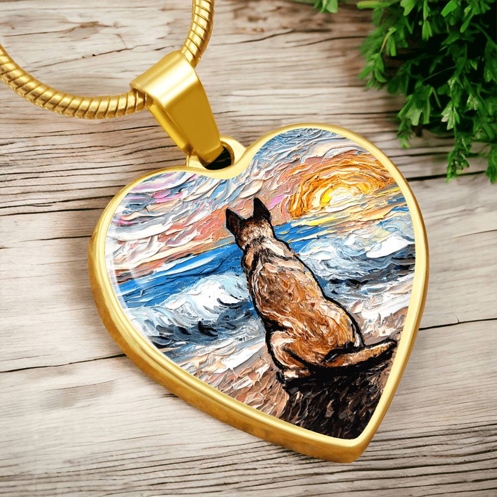 Beach Days - Red Heeler Heart Necklace