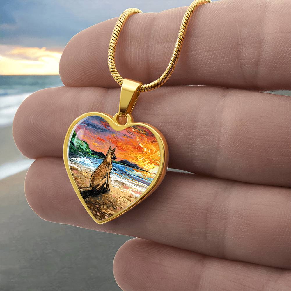 Beach Days - Belgian Malinois Heart Necklace