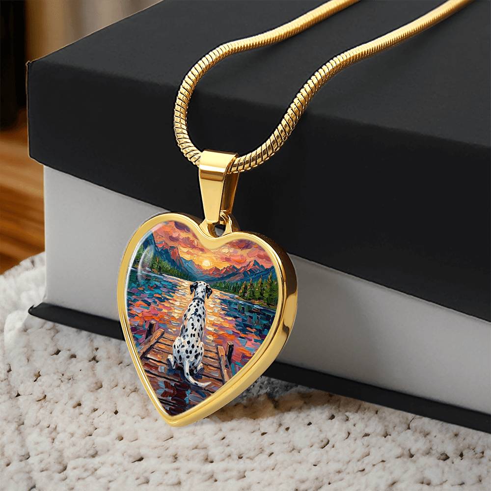 On The Dock - Dalmatian Heart Necklace